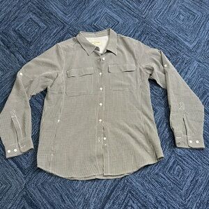 Exofficio vented hiking button up long sleeve shirt black white